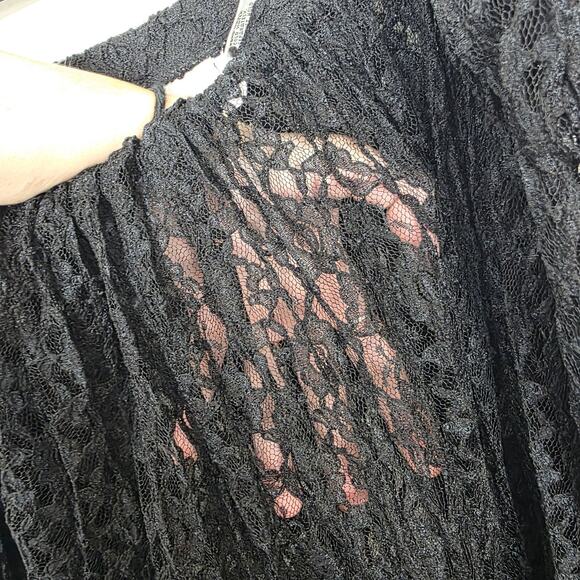 Vintage Express Black Lacey Sheer Gothic 90s Witchy Costume Maxi Skirt Size L - Picture 3 of 7